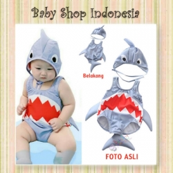 W099 Baju Renang Baby Shark Baju Renang Anak Import Grey Shark  large